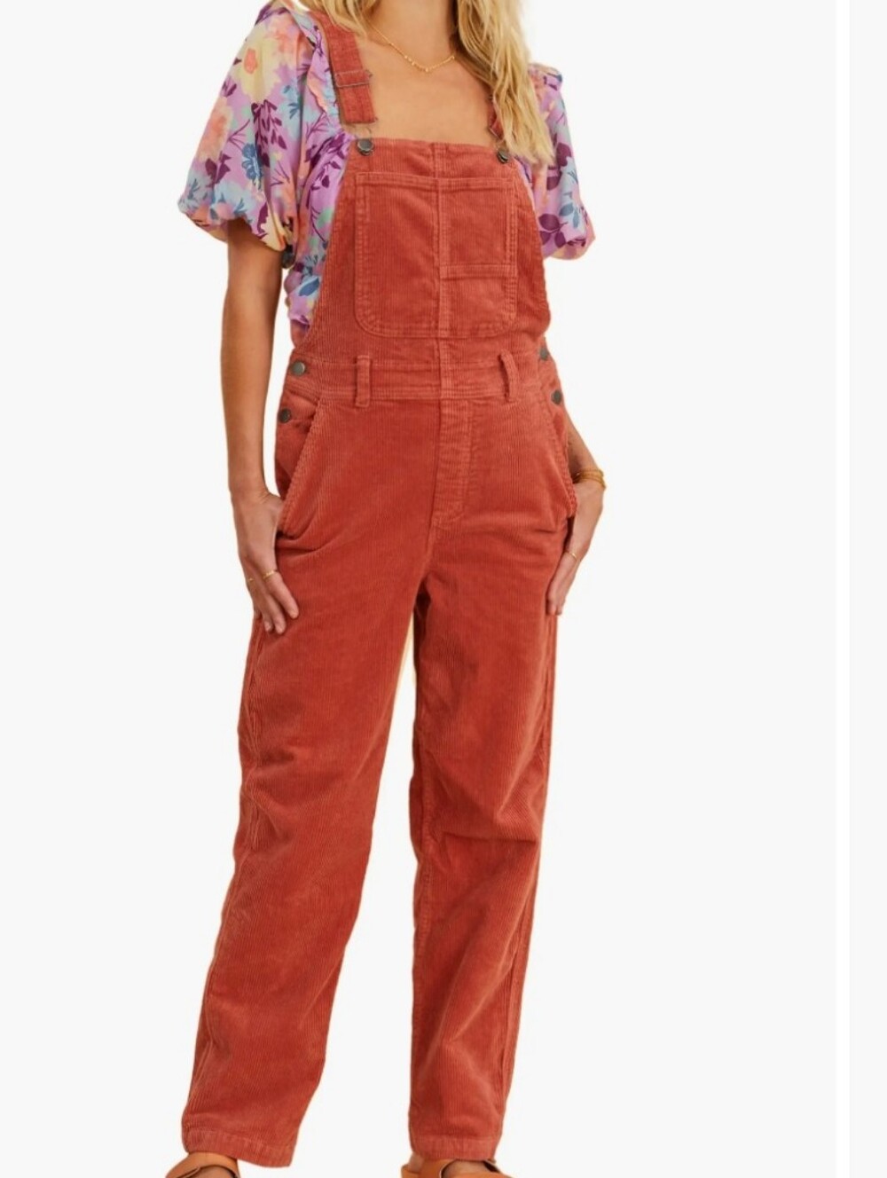 Billabong X The salty Blond Corduroy Overalls Jumpsuit Size Small
